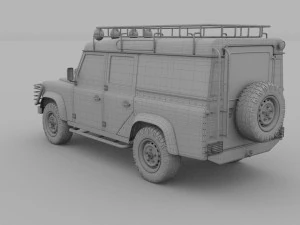 land rover defender 110 utility station wagon hdri 3D Model