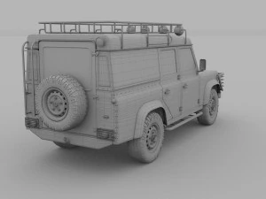 land rover defender 110 utility station wagon hdri 3D Model