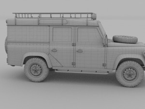 land rover defender 110 utility station wagon hdri 3D 模型