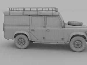 land rover defender 110 utility station wagon hdri 3D Model