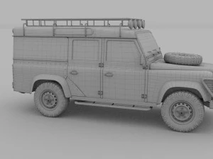 land rover defender 110 utility station wagon hdri 3D Model