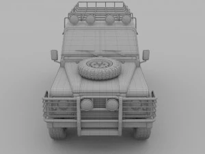 land rover defender 110 utility station wagon hdri 3D Model