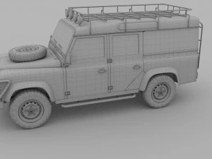 land rover defender 110 utility station wagon hdri 3D Model