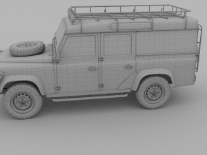 land rover defender 110 utility station wagon hdri 3D 模型