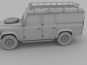 land rover defender 110 utility station wagon hdri 3D Model