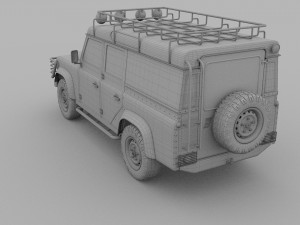 land rover defender 110 utility station wagon hdri 3D 模型
