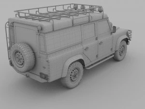 land rover defender 110 utility station wagon hdri 3D Model