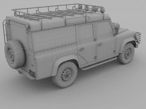 land rover defender 110 utility station wagon hdri 3D Model