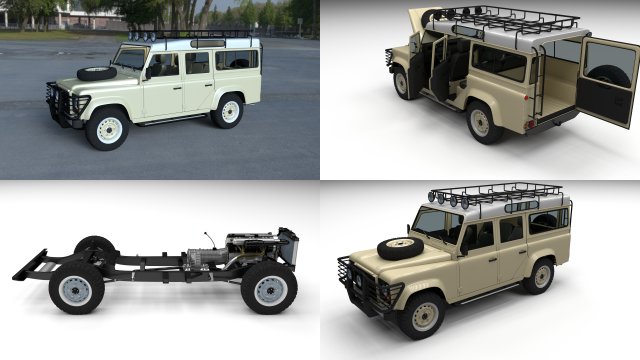 land rover defender 110 station wagon hdri Modelo 3D .c4d .max .obj .3ds .fbx .stl .blend 