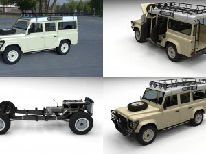 land rover defender 110 універсал hdri 3D Модель