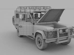 land rover defender 110 station wagon hdri 3D Model