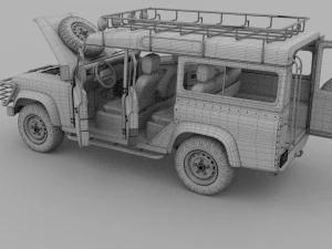 land rover defender 110 station wagon hdri 3D Model