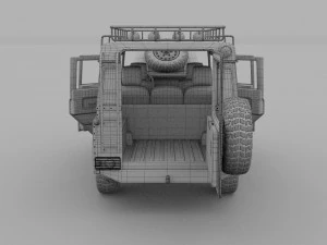 land rover defender 110 station wagon hdri 3D Model
