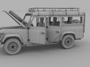 land rover defender 110 station wagon hdri 3D Model