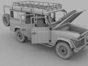land rover defender 110 station wagon hdri 3D Model