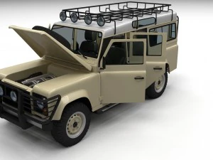 land rover defender 110 station wagon hdri 3D Model