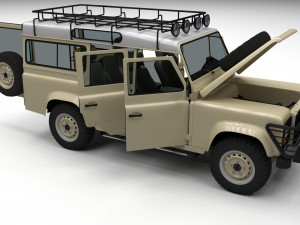 land rover defender 110 station wagon hdri Modelo 3D