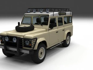 land rover defender 110 station wagon hdri 3D Model