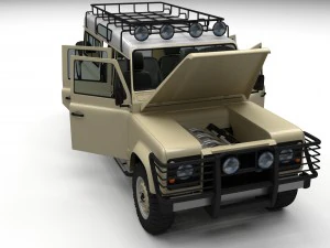 land rover defender 110 station wagon hdri 3D Model
