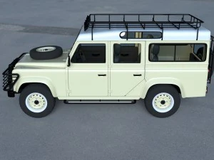 land rover defender 110 station wagon w interior h 3D Model