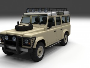 land rover defender 110 station wagon w interior h Modelo 3D