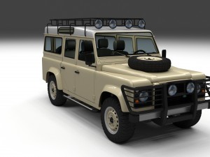 land rover defender 110 station wagon w interior h Modelo 3D