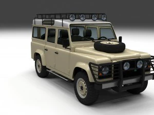 land rover defender 110 station wagon w interior h 3D Model