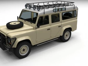 land rover defender 110 station wagon w interior h 3D Model