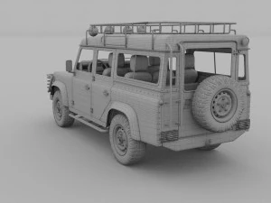 land rover defender 110 station wagon w interior h 3D Model