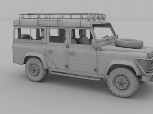land rover defender 110 station wagon w interior h Modelo 3D