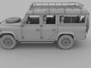 land rover defender 110 station wagon w interior h 3D Model