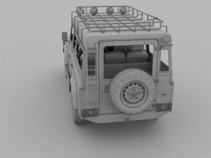 land rover defender 110 station wagon w interior h 3D Model