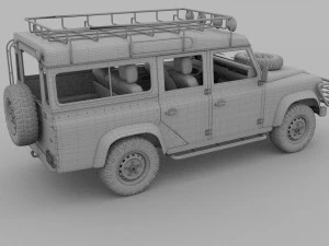 land rover defender 110 station wagon w interior h 3D Model