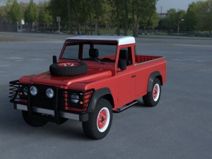 land rover defender 110 pick up hdri 3D Model