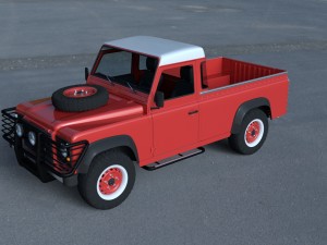 land rover defender 110 pick up hdri 3D Model