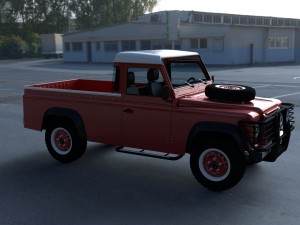land rover defender 110 pick up hdri 3D Model