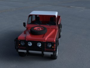 land rover defender 110 pick up hdri 3D Model