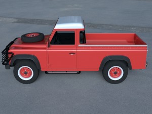 land rover defender 110 pick up hdri 3D Model