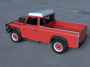 land rover defender 110 pick up hdri 3D Model