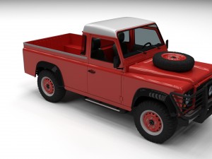 land rover defender 110 pick up hdri 3D Model