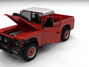 land rover defender 110 pick up hdri 3D Model