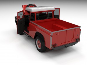 land rover defender 110 pick up hdri 3D Model