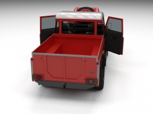 land rover defender 110 pick up hdri 3D Model