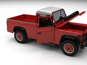 land rover defender 110 pick up hdri 3D Model