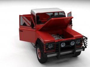 land rover defender 110 pick up hdri 3D Model