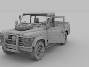land rover defender 110 pick up hdri 3D Model