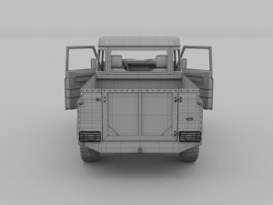 land rover defender 110 pick up hdri 3D Model