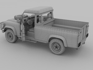 land rover defender 110 pick up hdri 3D Model