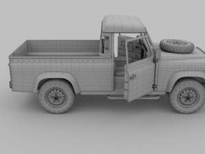 land rover defender 110 pick up hdri 3D Model