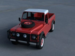 land rover defender 110 pick up з салоном hdri 3D Модель